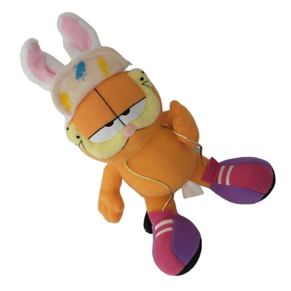 Garfield Cat Easter Bunny Plush Rabbit Stuffed Animal Ears Baseball Hat Plushie. - Picture 11 of 16